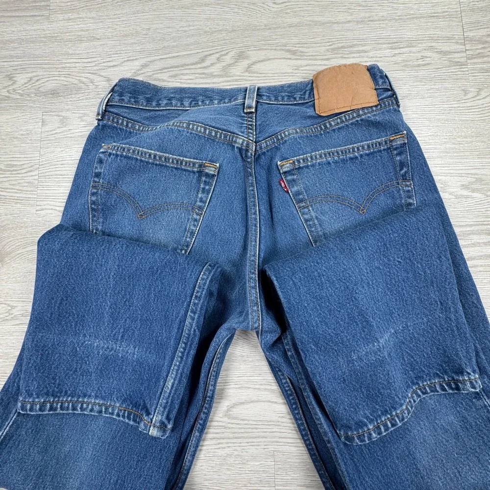 Levis Mens Jeans 501 Straight Leg Blue 32x34 Button Fly Denim Workwear